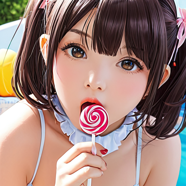 Anime Girl with Swirl Lollipop