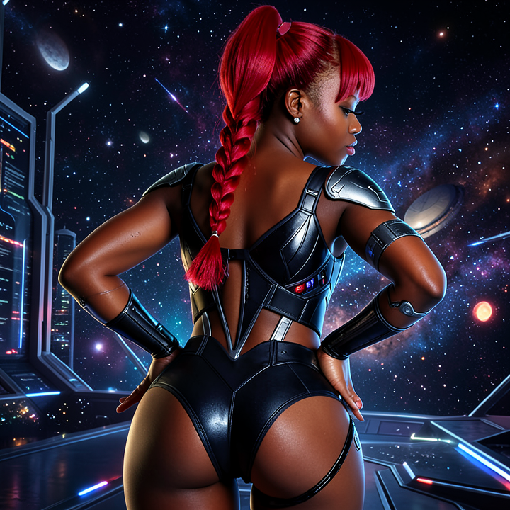 Futuristic Warrior Woman in Space