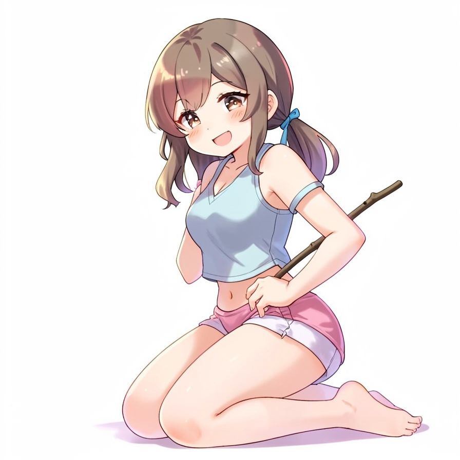 Cute Girl with a Stick