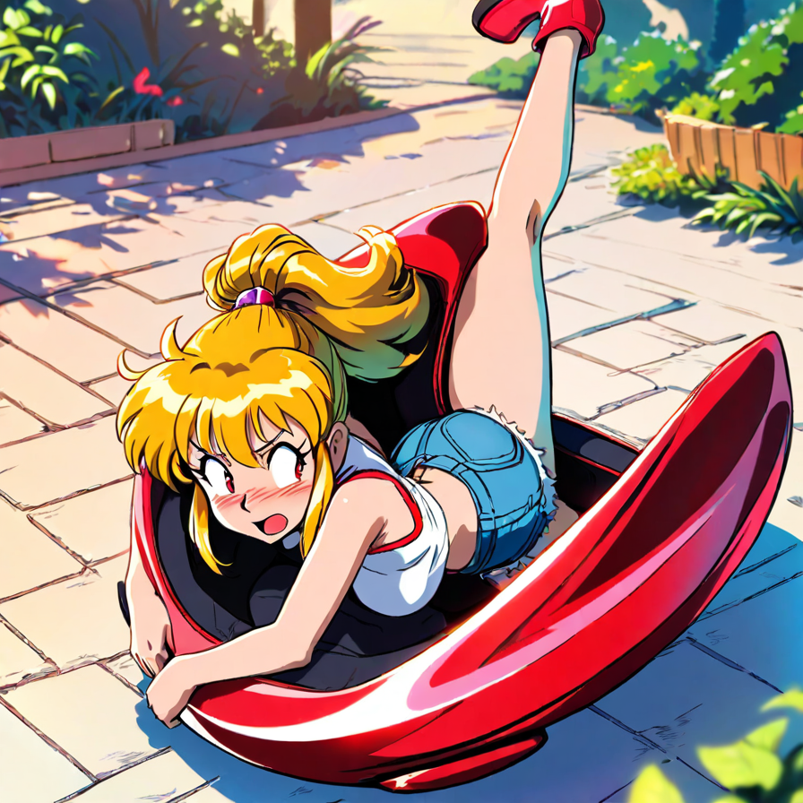 Anime Girl Stuck in the Trunk of a Red Car