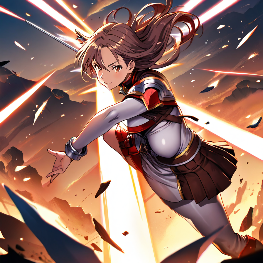 Anime Warrior in Dynamic Action Pose