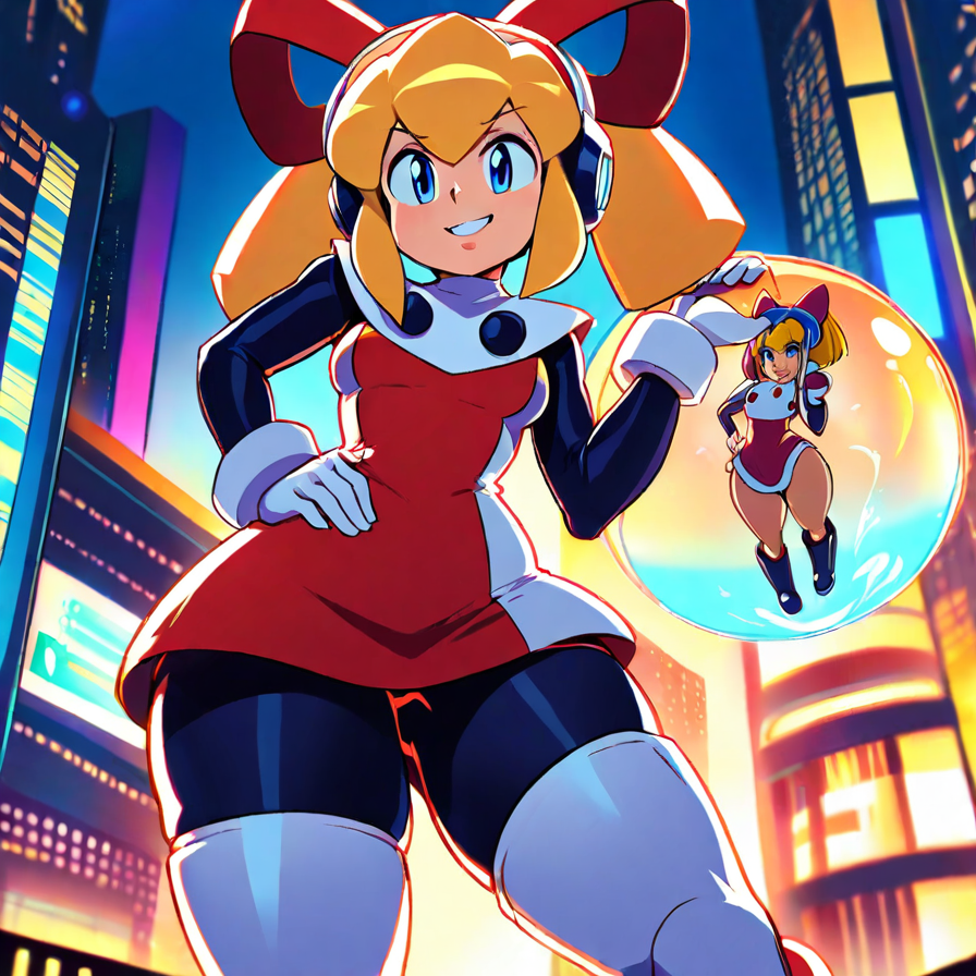 Stylized Anime Character in a Futuristic City