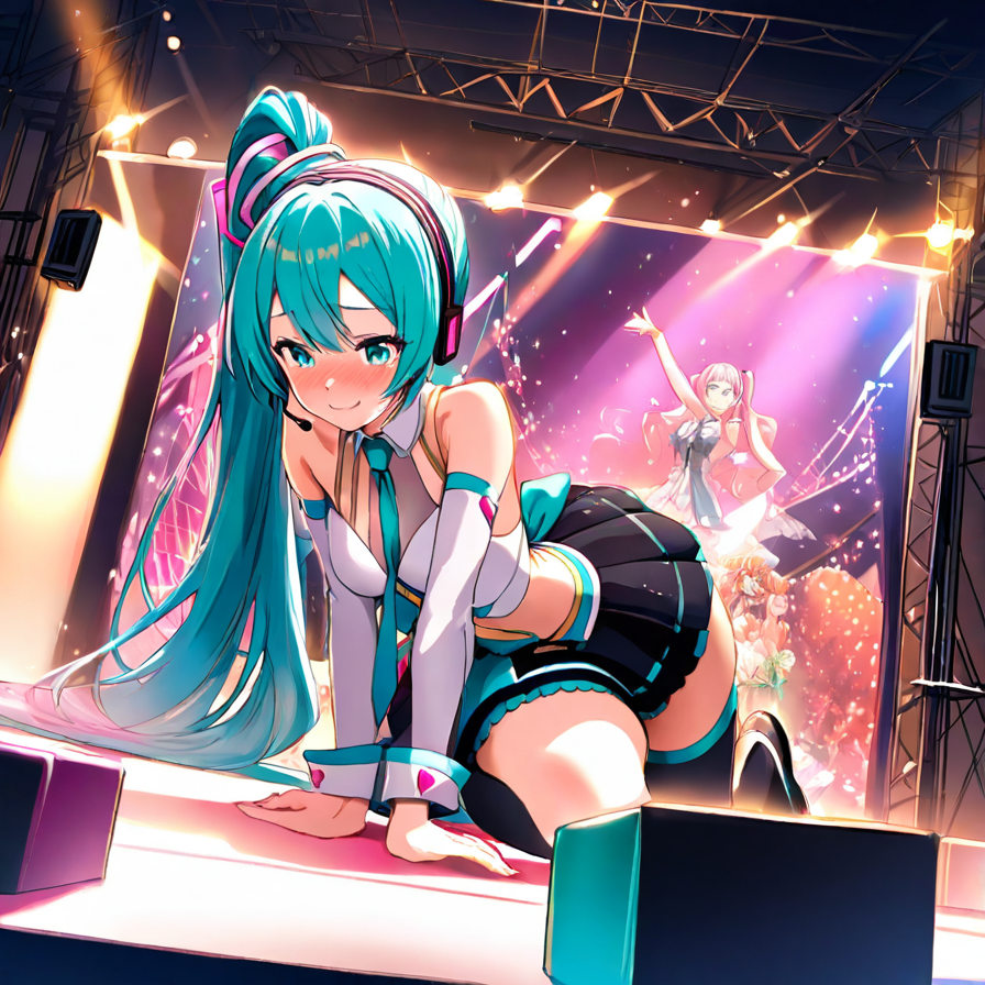 Anime Girl Performer on Stage